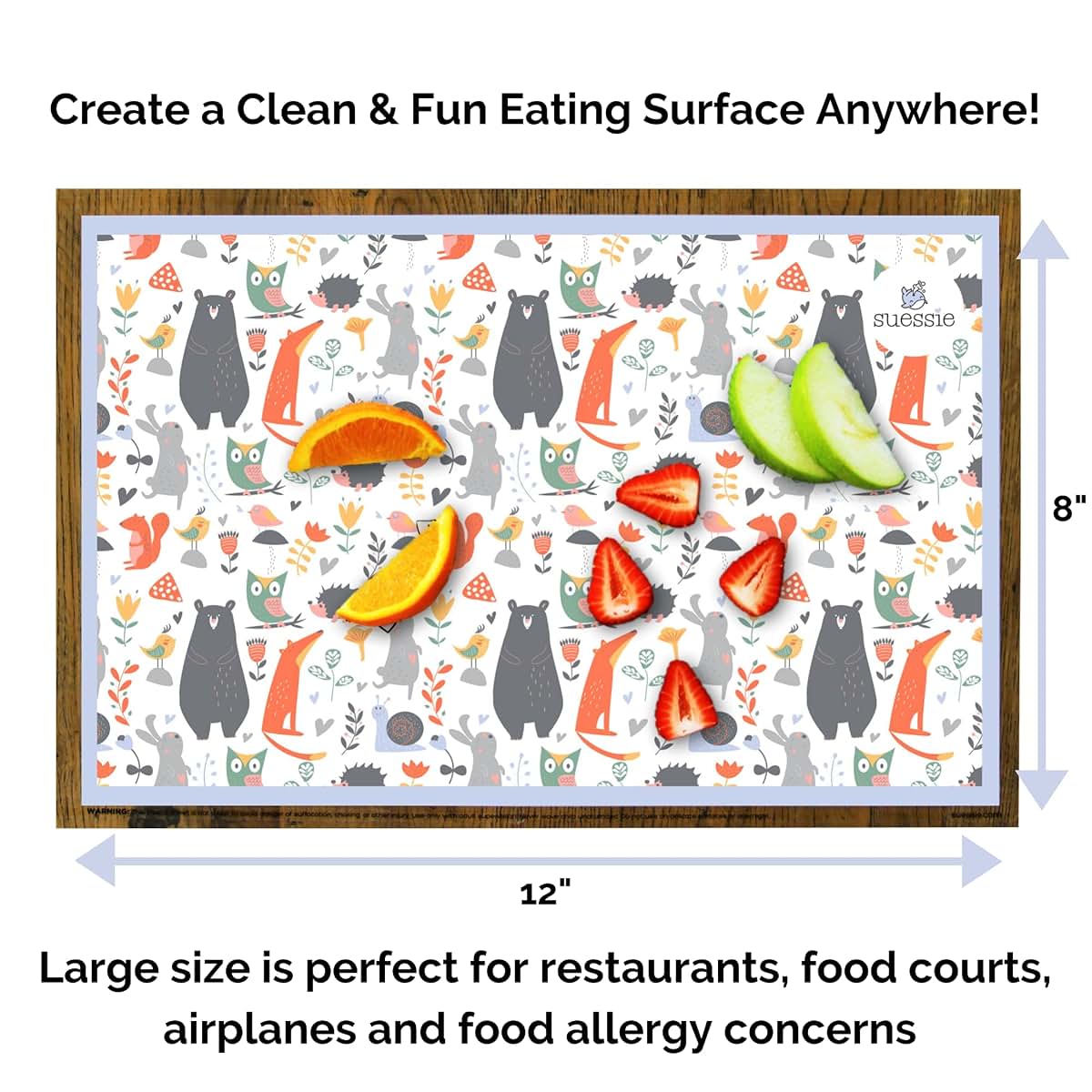 Suessie Disposable Placemats for Baby, Forest Animals (60 Count) (photo 2)