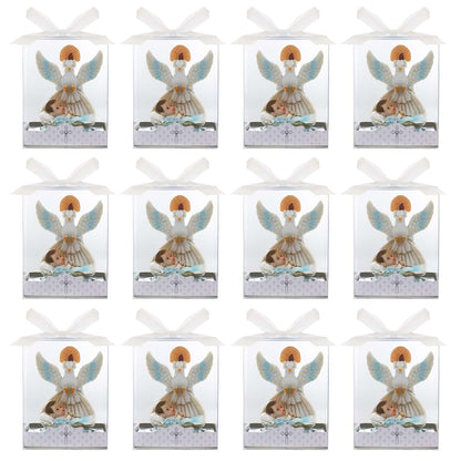 Keepsake Favor Set of 12 - Baby Laying in Basket Blue
