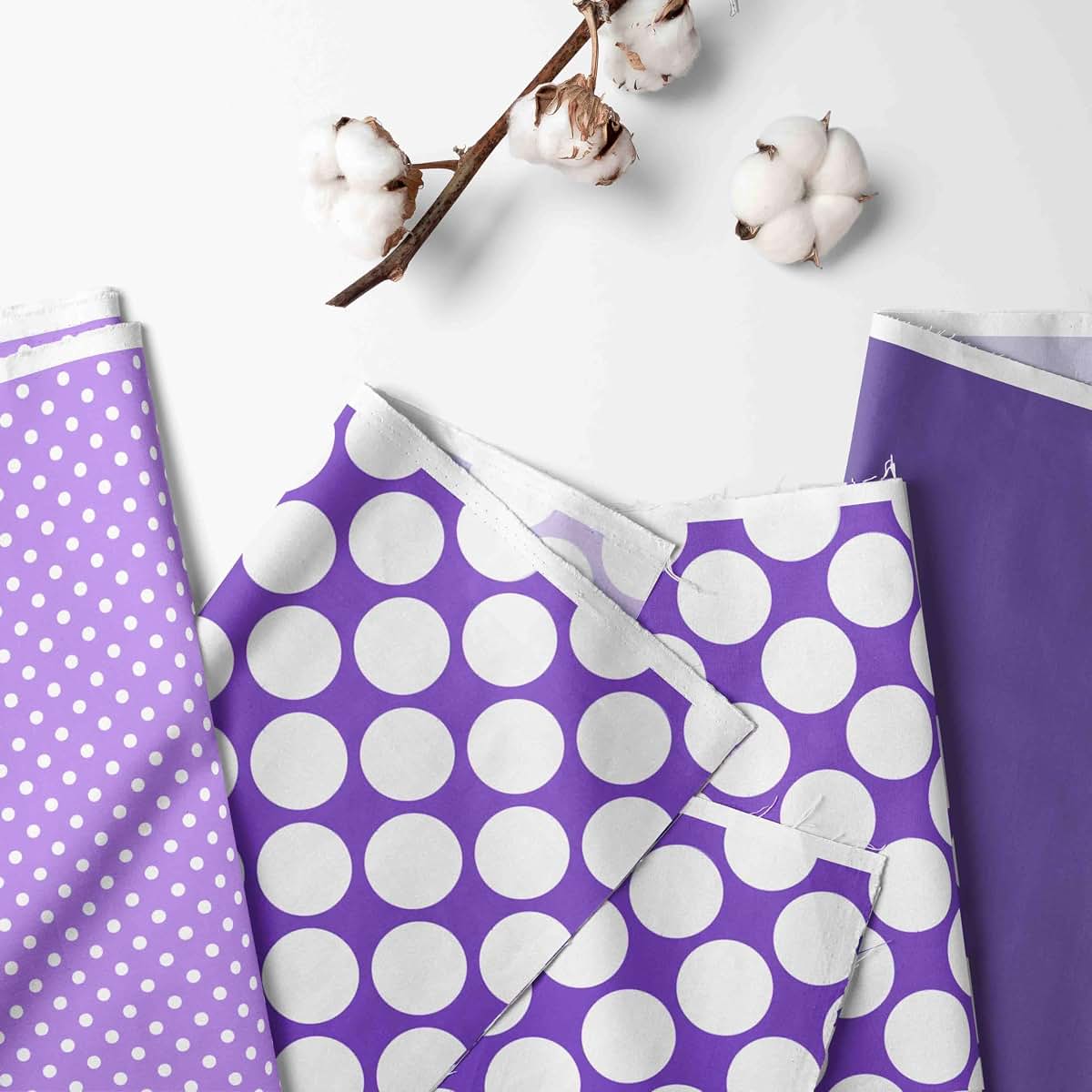 Bacati Mix N Match Ruffled Bottom Dots Crib Skirt, Purple, 13-Inch Drop