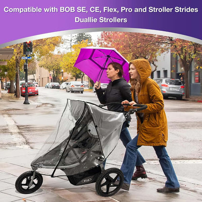 Salcod Stroller Rain Cover for BOB Gear Duallie, Clear