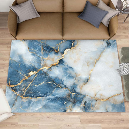 HYGIUID Modern Luxury Marble Area Rugs 4x5 - Stone Textured Marbling Rug for Entryway, Abstract Marble Washable Entry