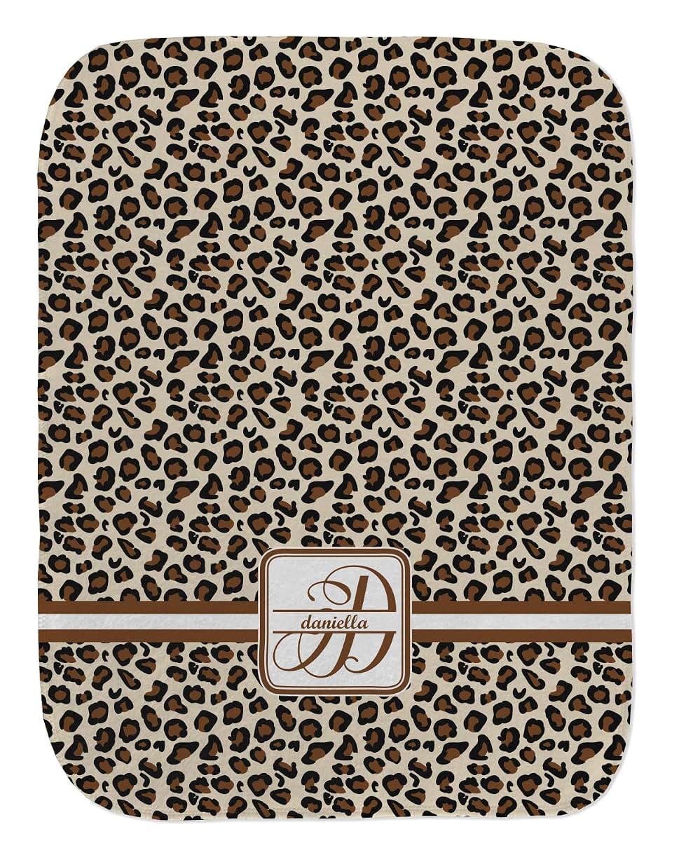 Baby Milano Leopard Print Burp Cloth - Fleece w/Name and Initial (photo 2)