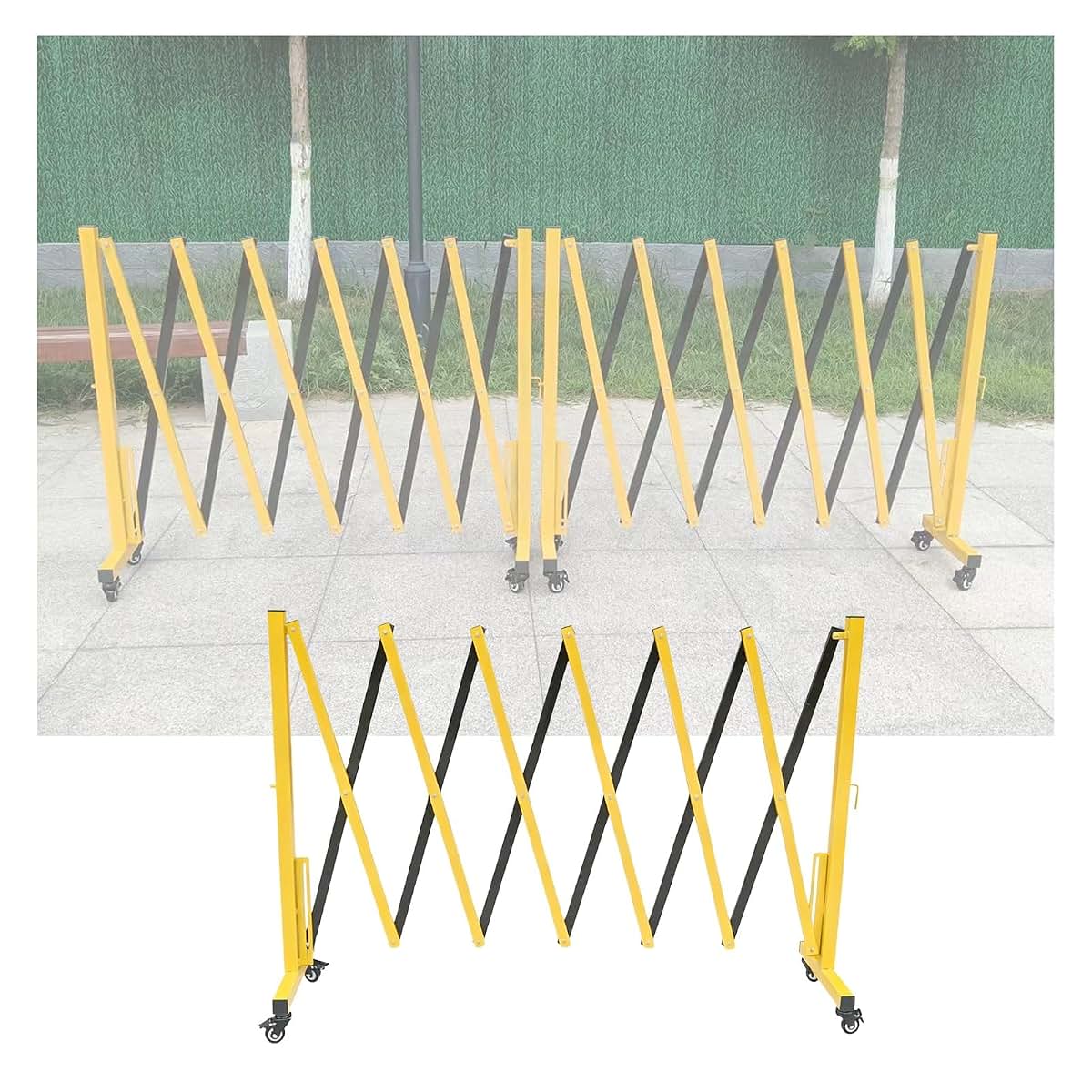Gdmepmu Retractable Folding Security Gate, 120x350cm Expandable Barrier