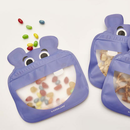Kikkerland Hippo Zipper Bag, 3 Pack