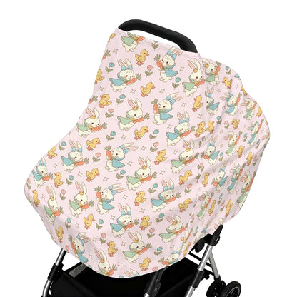 Cstdyfrv Vintage Easter Bunny Floral Baby Car Seat Cover (photo 2)