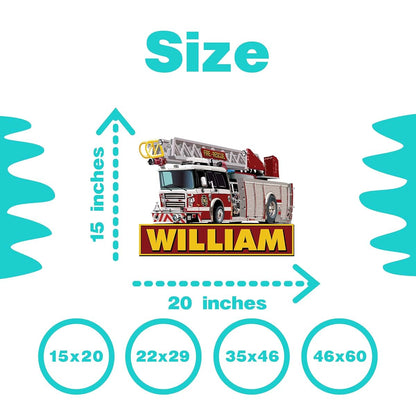 BabyOneStop Fire Truck Personalized Vinyl Wall Decals and Stickers