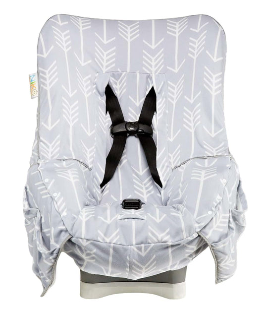 Niko Easy-Wash Children's Car Seat Cover & Liner - Cotton Jersey Gray & White Arrow Pattern - Universal FIT - Crash