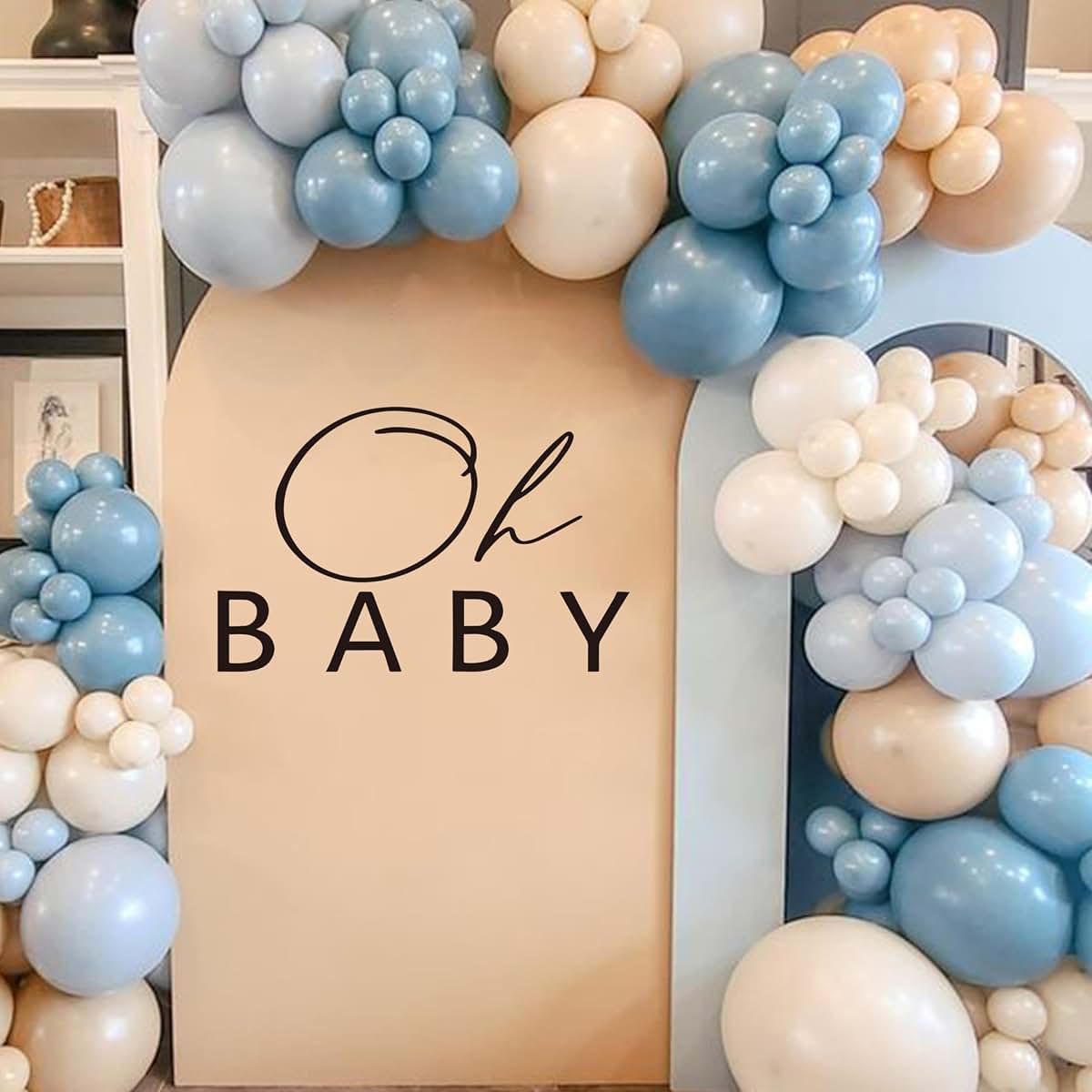 Gostman Oh Baby Balloon Arch Wall Decal for Baby Shower Decorations