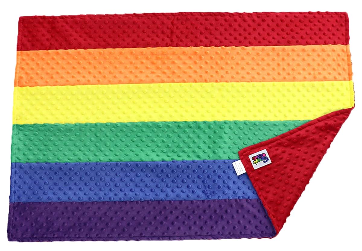 BabyOneStop Minky Dot Plush Rainbow Flag Baby Blanket