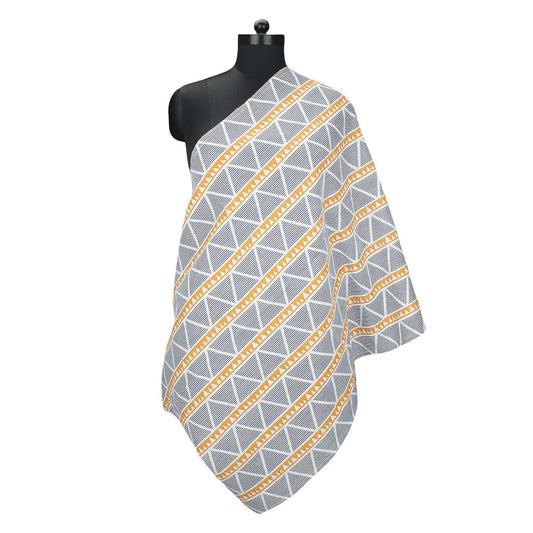 Bacati - Muslin Nursing Scarf (Orange/Navy Triangles)