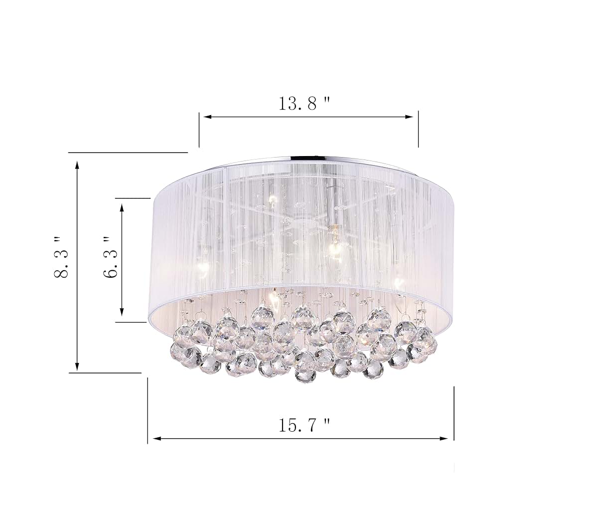 Greenville Signature 4-Light Drum Flush Mount for Bedroom or Living Area