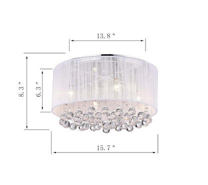 Greenville Signature 4-Light Drum Flush Mount for Bedroom or Living Area