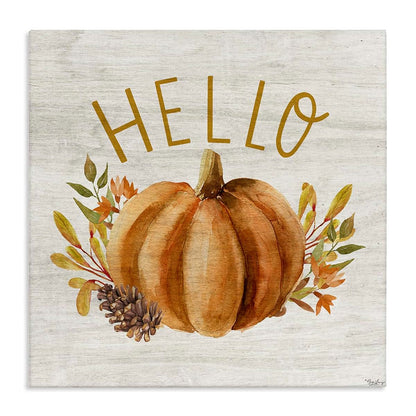 Stupell Industries Hello Pumpkin Canvas Art (30x30 Inches)