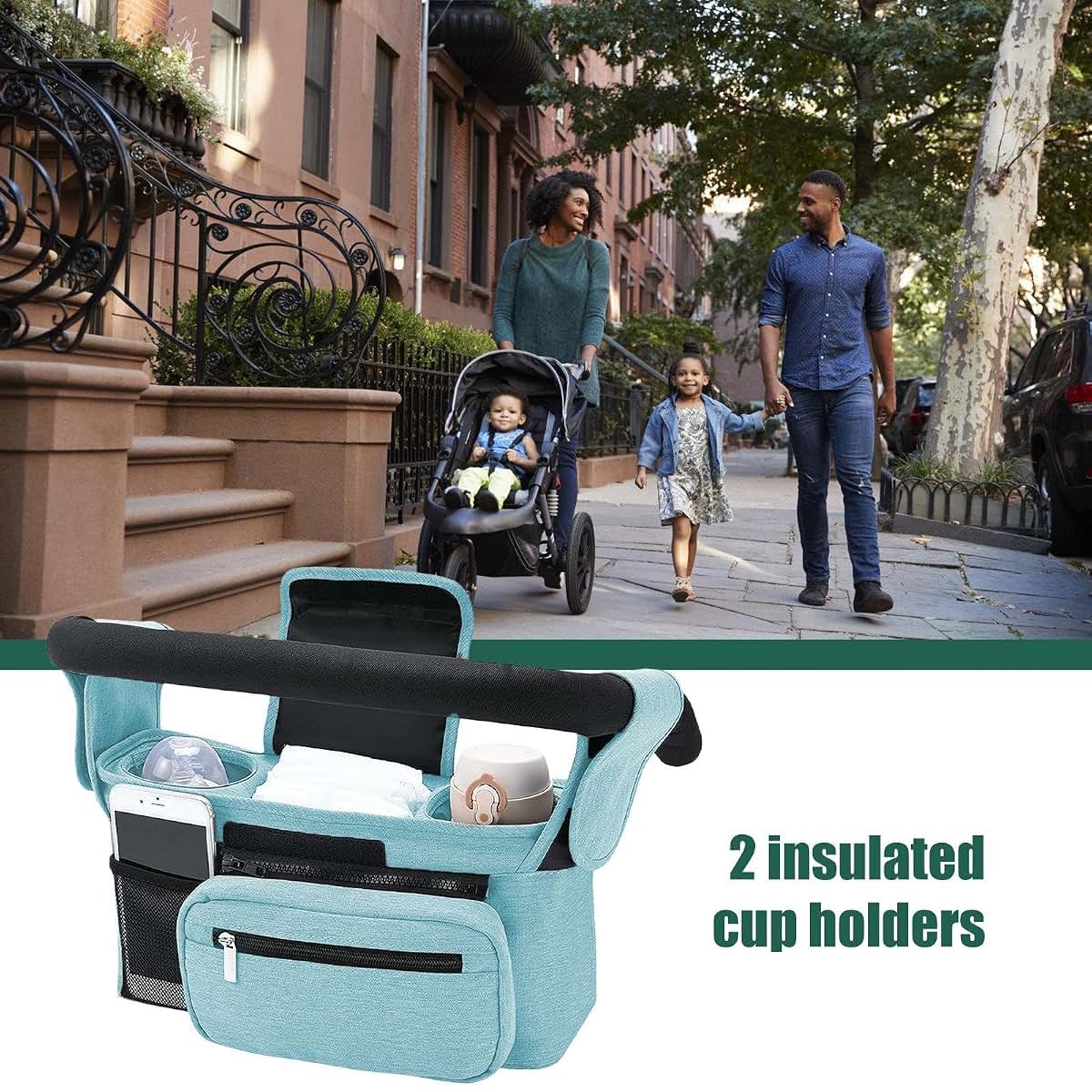 Colatry Stroller Organizer Bag With Detachable Pocket