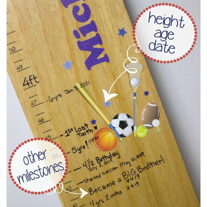 My Bambino Personalized White Growth Chart | Boho Rainbow | Measuring Stick | Measurement Ruler | Birthday Gift for