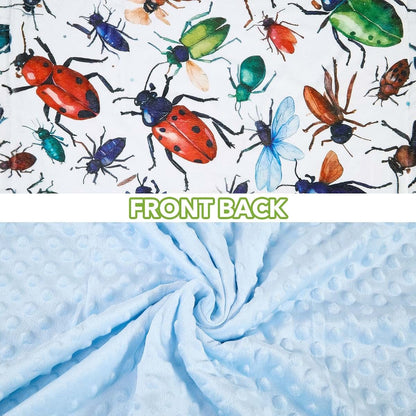 Bug Baby Blanket - Soft Fleece Minky Double Layer Newborn Toddler Blankie