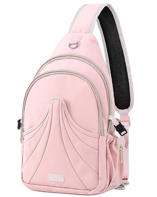AGPTEK Diaper Sling Crossbody Bag for Mom, Pink