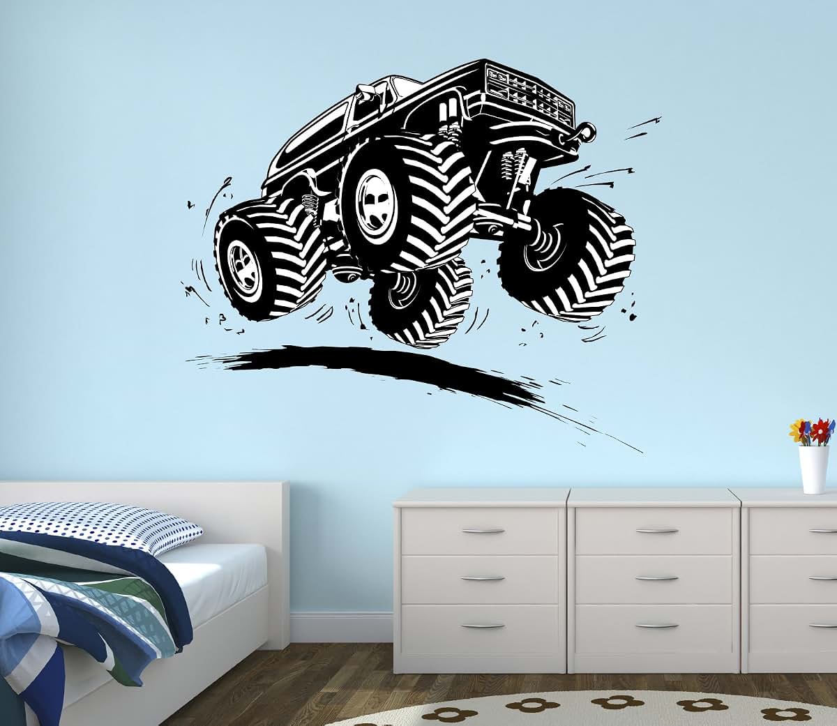West Mountain Monster Truck Wall Decal Nursery Art Kids Bedroom Decor