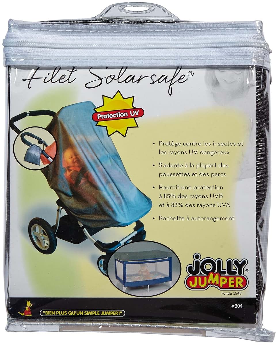 Jolly Jumper Solar Safe Net for Strollers and Playards, Black