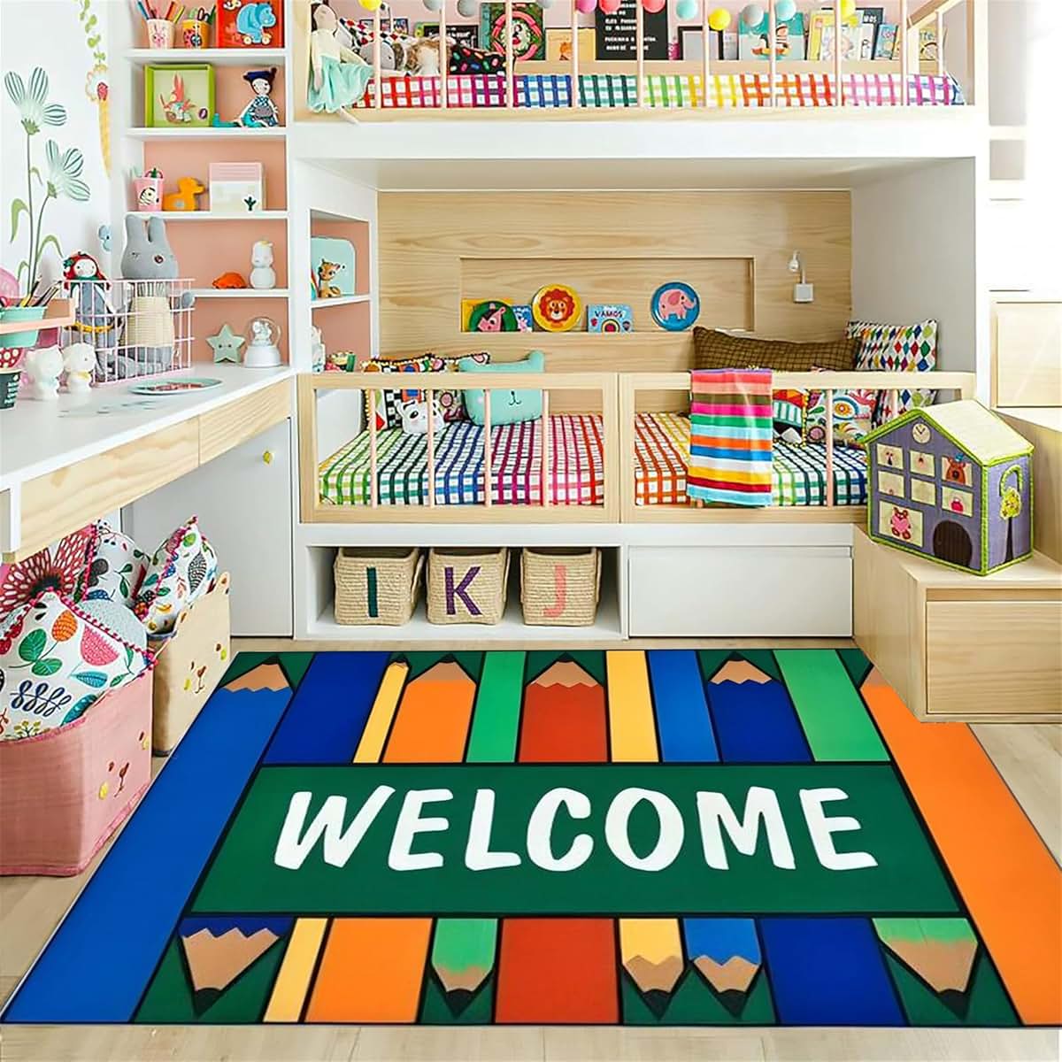 Hongxiu Kids Educational Rug, 5x7ft Alphabet Letter Print Carpet