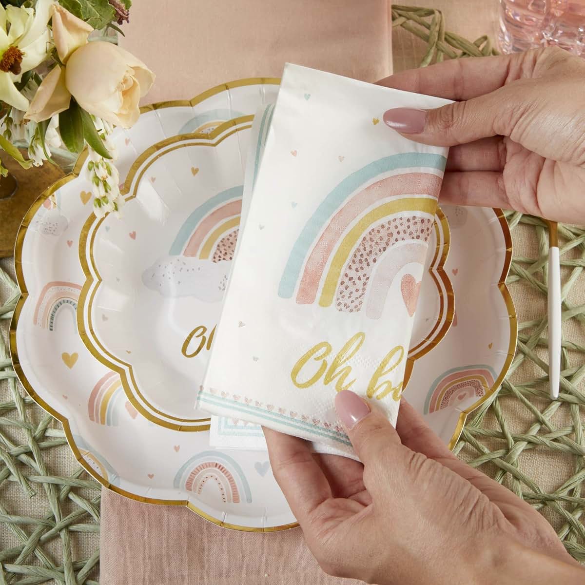 Kate Aspen Boho Rainbow Baby Shower Decorations, One Size, Napkins (photo 4)