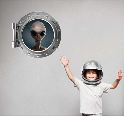 Stickit Graphix Space Ship Porthole Wall Decal, 18 Inch Removable Mural