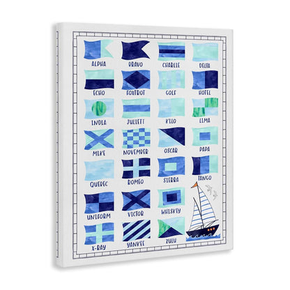 Stupell Industries Blue Nautical Flag Canvas Art (30 x 40 Inches)
