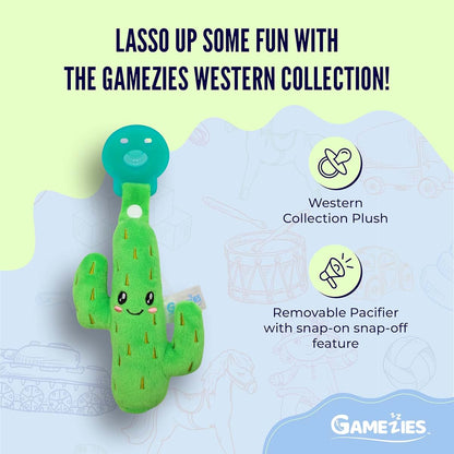 Gamezies Cactus Plush Pacifier With Detachable Western Plush Toy Holder 0-6 Months