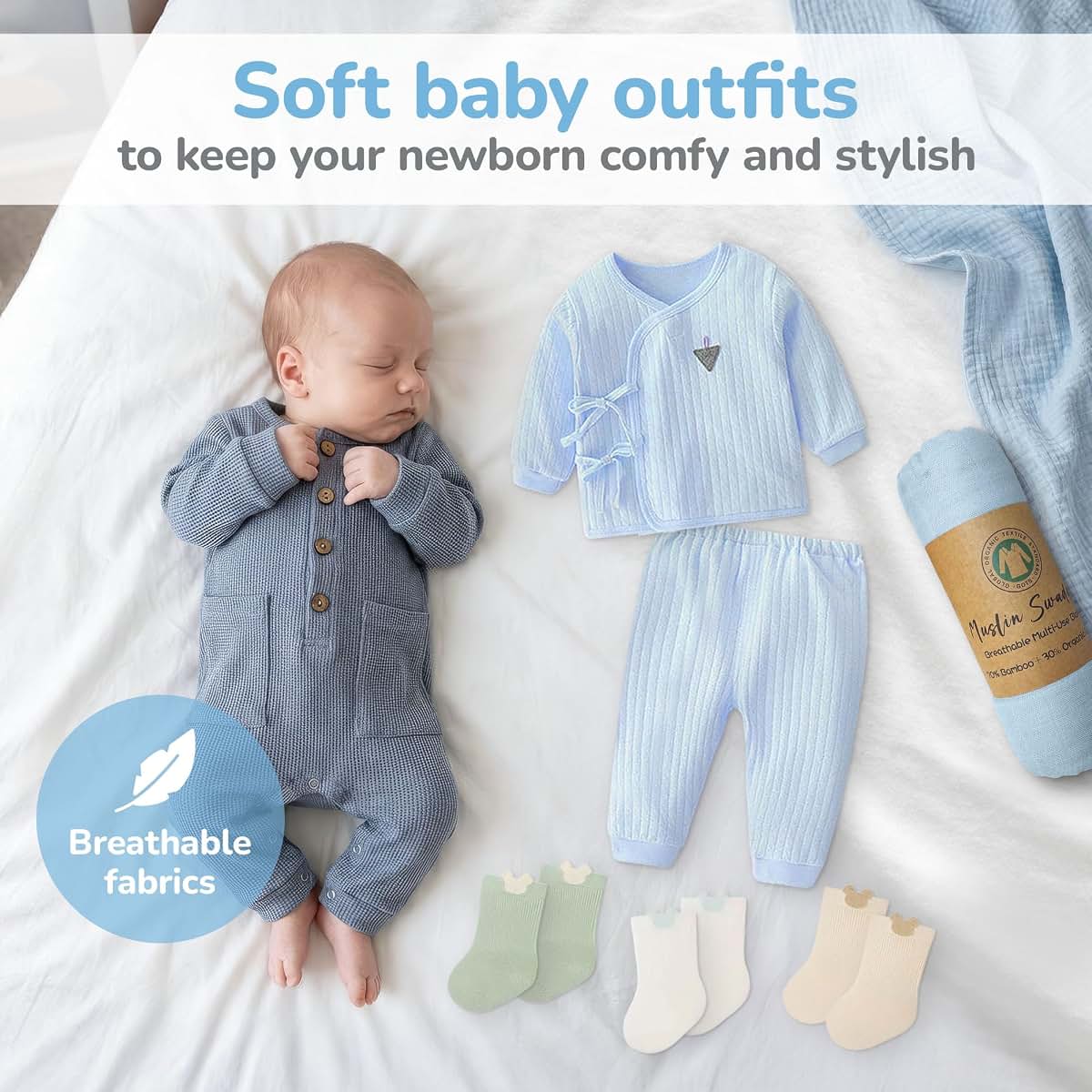 Beyond The Box New Baby Boy Gift Basket With Foldable Diaper Bag (photo 3)