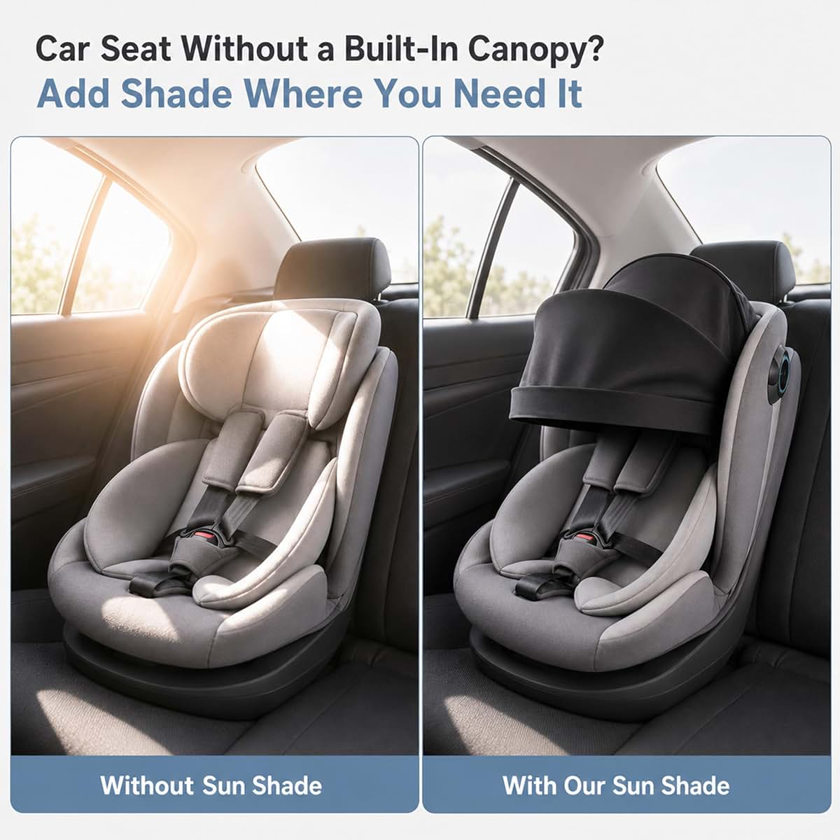 GXHromytes Car Seat Sun Shade Canopy, Compatible with Select Graco & High-Back Seats (photo 3)