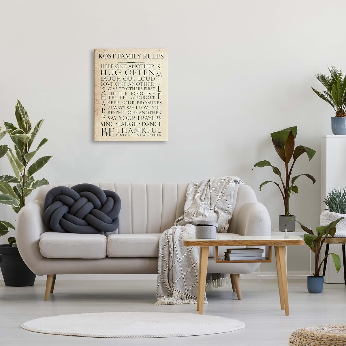 Stupell Industries Vintage Family Rules Canvas Wall Art