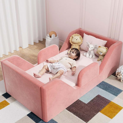COSYSUPER Toddler Floor Bed With Removable Guardrails