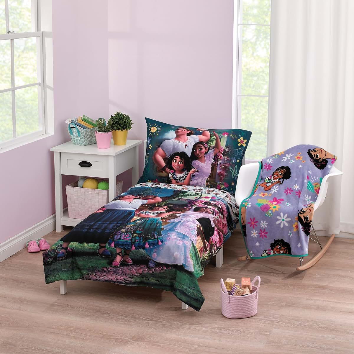Nojo Disney Encanto Power Trio 5 Piece Toddler Bedding and Blanket Set
