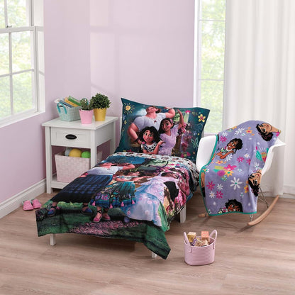 Nojo Disney Encanto Power Trio 5 Piece Toddler Bedding and Blanket Set