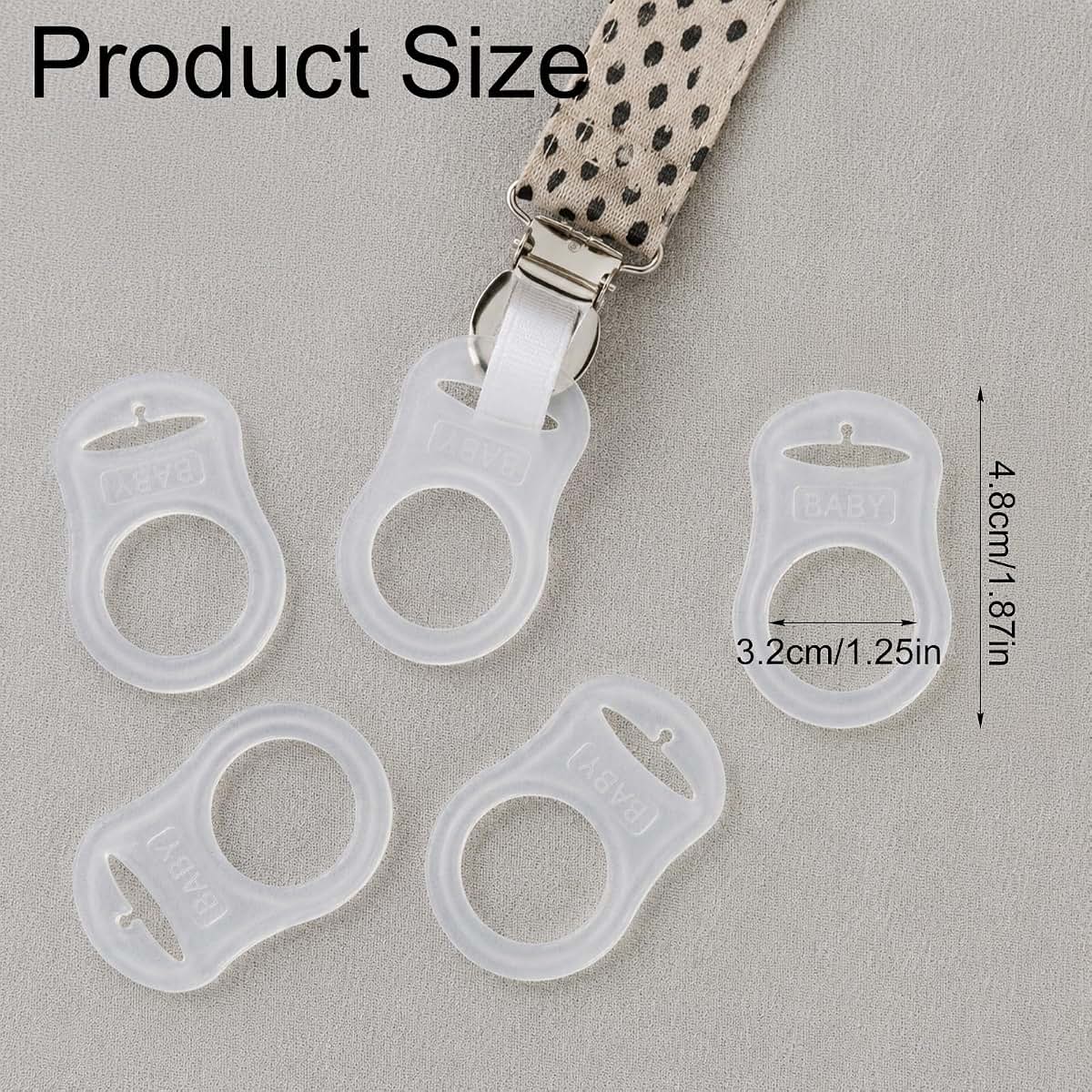 FNANJWQ 10 Pack Clean Pacifier Clip Pacifier Silicone Adapter Rings (photo 2)