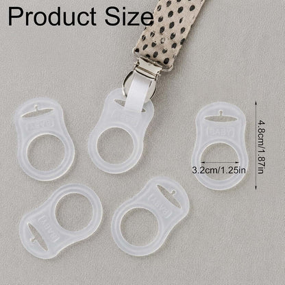 FNANJWQ 10 Pack Clean Pacifier Clip Pacifier Silicone Adapter Rings (photo 2)