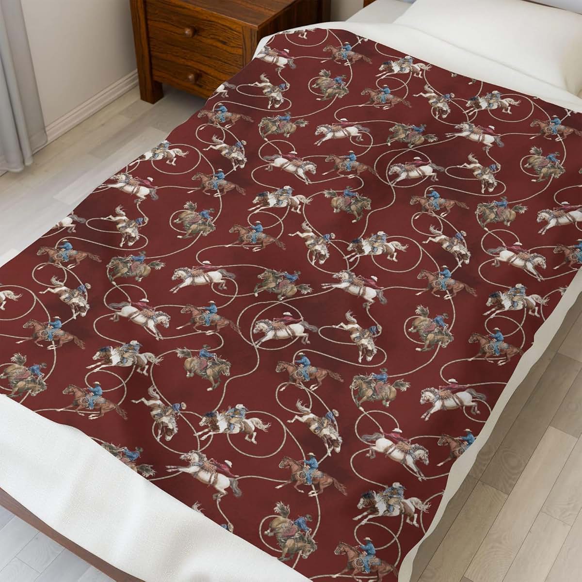 Selgkds Vintage Cowboy Life Baby Blankets for Girls Boys Country Western Cowboys Horse Infants Toddler Crib Stroller (photo 4)
