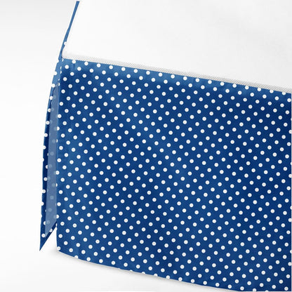 Bacati - Mix N Match Pin Dots Crib/Toddler Bed Skirt Dust Ruffle (Blue) (photo 2)