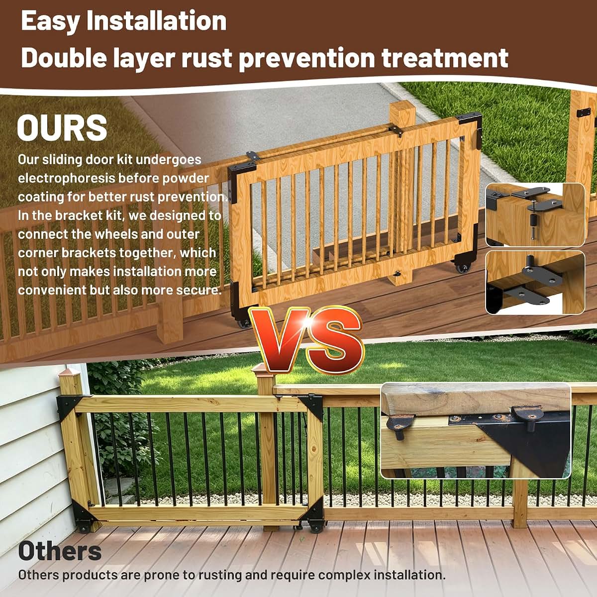 KUQAE Sliding Gate Kit,Heavy Duty Gate Hardware Kit，Double Layer Rust Prevention (photo 4)