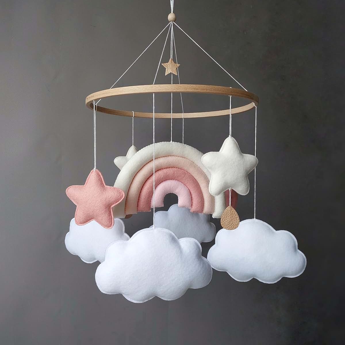 Baby Care Studio Crib Mobile For Girls Pink Rainbow Clouds (photo 4)