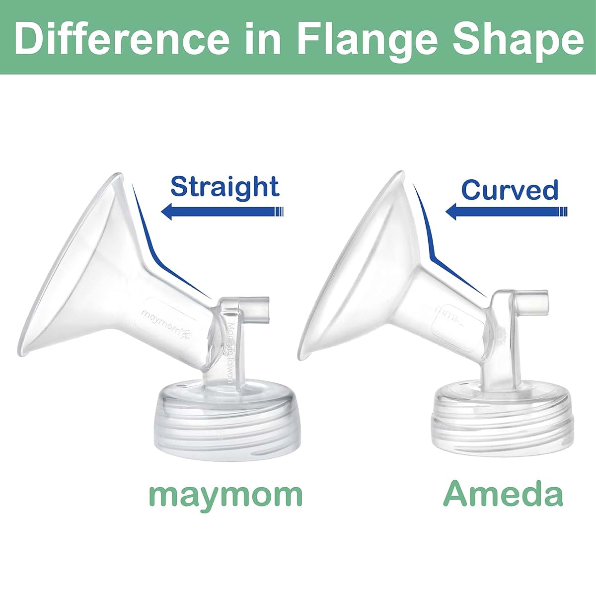 Maymom Pump Parts for Ameda MYA Breast Pump, 24mm Flange 8-Piece Set