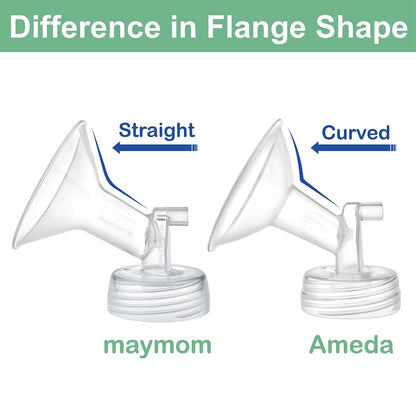 Maymom Pump Parts for Ameda MYA Breast Pump, 24mm Flange 8-Piece Set