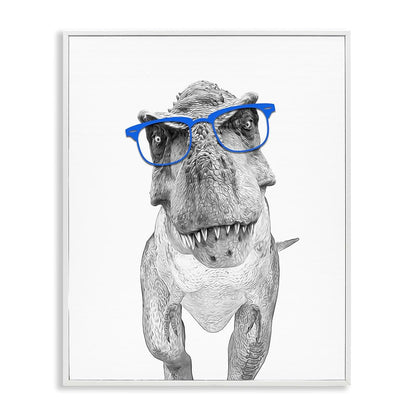 Stupell Industries Framed T-Rex Dinosaur Giclée Print, White Frame, 24 x 30