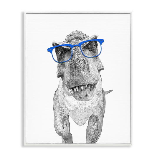 Stupell Industries Framed T-Rex Dinosaur Giclée Print, White Frame, 24 x 30