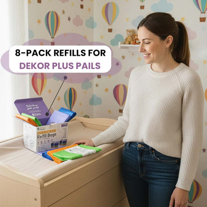 Factory Happyou® Pack of 8 Refills Compatible With Dekor Plus Diaper Pails, 394 Inches Long