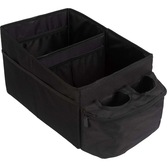 Stalwart Backseat Car Organizer with 2 Cupholders, Collapsible Storage Caddy