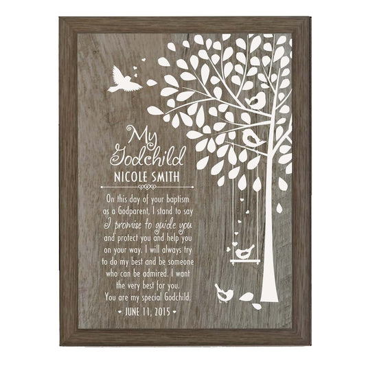 LifeSong Milestones Personalized Baptism Godchild Tree Project Christening Gifts for Godmother from Godchild Godson
