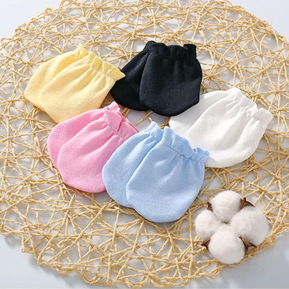 ZHENZQ 5-in-1 Newborn Baby Romper Cotton Bodysuit Breathable One-piece Garment With Baby Bib Anti-grasp Gloves For 0-3 (photo 4)
