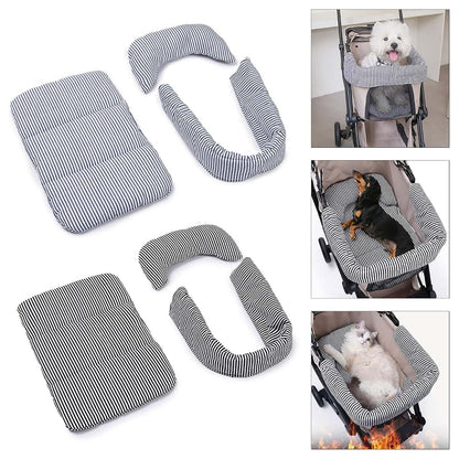 WOZUN Dog Strollers Side Pad and Cushion Set Breathable Polyester Fabric Comfortable Padding for Pet Travel Safe Design (photo 2)