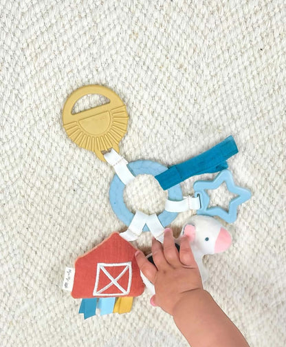 Itzy Ritzy Farm Toy Gift Set - Cow Lovey & Busy Ring
